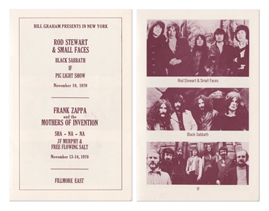 Faces 1970 Fillmore East Program
