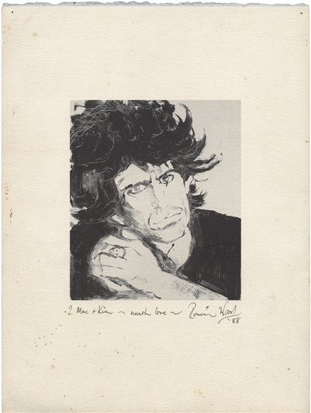 Ronnie Wood 1988 Keith Richards Print Signed & Personalized