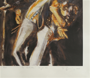 Ronnie Wood 2005 Faces We'll Meet Again Digital Print Artist Proof Autographed by Wood with Inscription to Mac