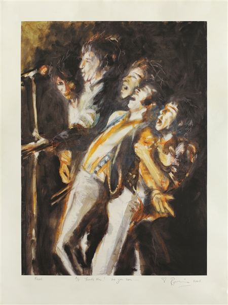 Ronnie Wood 2005 Faces Well Meet Again Digital Print Artist Proof Autographed by Wood with Inscription to Mac