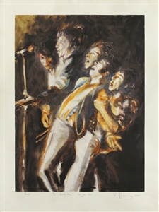 Ronnie Wood 2005 Faces Well Meet Again Digital Print Artist Proof Autographed by Wood with Inscription to Mac