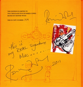Ronnie Wood 1998 - 2011 Ronnie Wood On Canvas Book Copy No. 759 Twice Signed To Ian & Kim McLagan