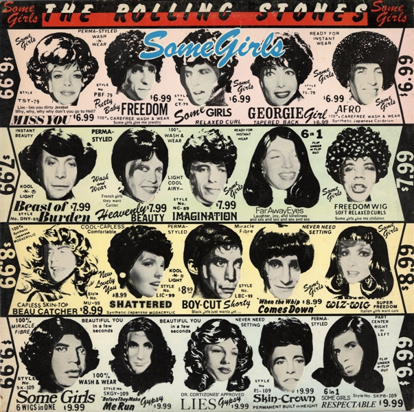 The Rolling Stones 1978 Some Girls U.S. Pressing LP with Die-cut Uncensored Celebrity Faces LP