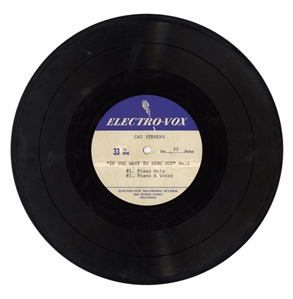 Cat Stevens 1971 If You Want To Sing Out 10" Acetate with 2 Unreleased Versions From the Estate of Hal Ashby