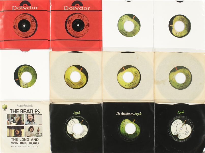Beatles 1965 - 1978 Lot of 20 Assorted U.S. & European 7"s