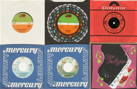 Ian McLagan 1957 - 2013 Lot of 30 Assorted McLagan Composition & Personal 7s with Vintage Record Case
