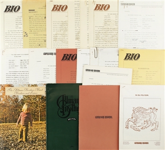 Allman Brothers Band 1972-1989 Press Kits, Folders, Biographies Lot