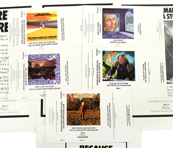 Allman Brothers Band The Gregg Allman Band 1973-1977 Cassette J-Cards and Ad Proofs