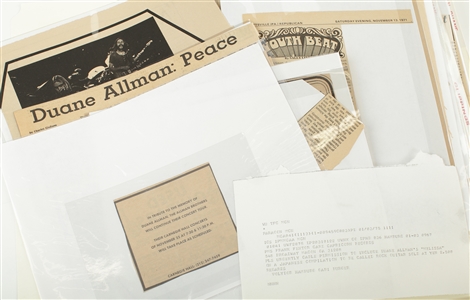 Duane Allman 1971-1991 Large Lot of Clippings