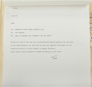 The Marshall Tucker Band 1977-1979 Original Contract and Correspondence