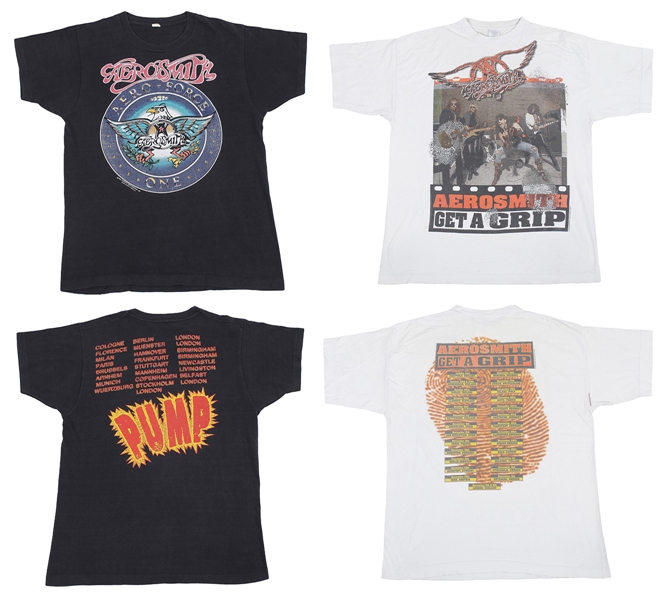 Aerosmith 1989 – 1993 Lot of 2 European Tour Concert Shirts
