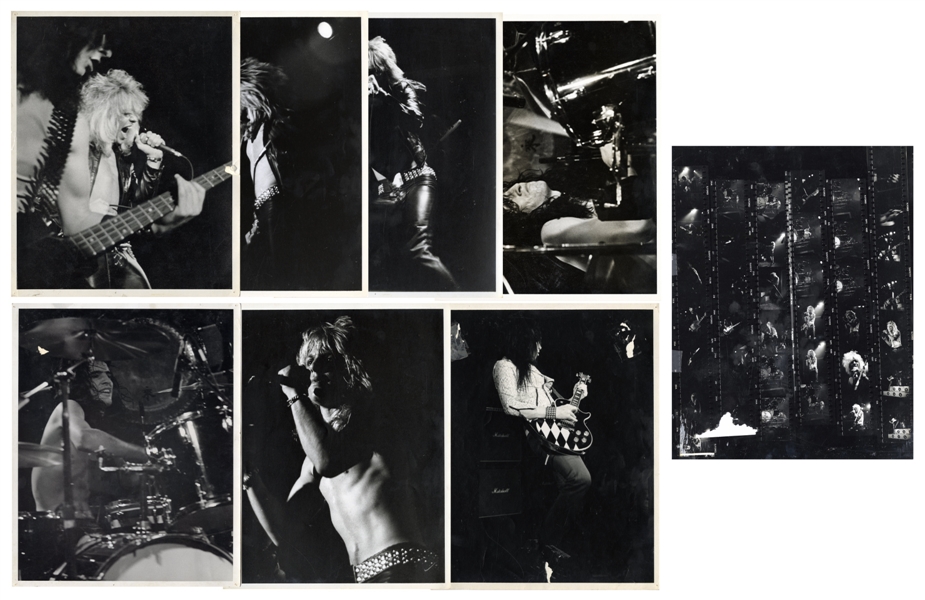 Motley Crue 1981 Live Debut Collection: 7 Original Prints and Contact Sheet From April 24