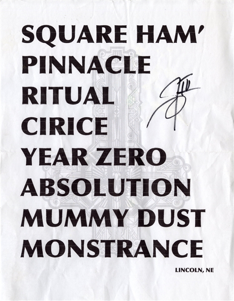 Ghost 2017 Lincoln Nebraska Setlist Autographed By Tobias Forge