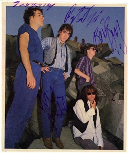 R.E.M. 1986 Fully Band Autographed Laminated Photo w COA