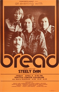 Bread and Steely Dan 4/6/1971 Original Concert Poster