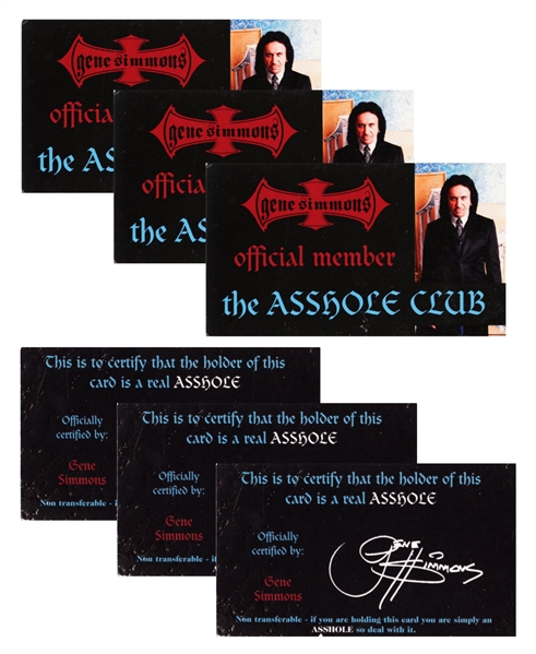 KISS Gene Simmons “Asshole Club” Official Member Card 2004 Promo For Solo Album (3)