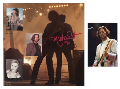 Eric Clapton 1990 Twice Autographed Journeyman Concert Program w COA