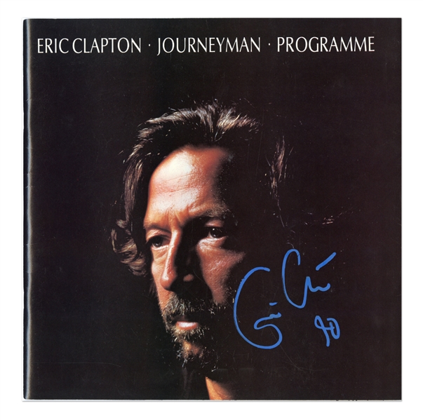 Eric Clapton 1990 Twice Autographed "Journeyman" Concert Program w COA