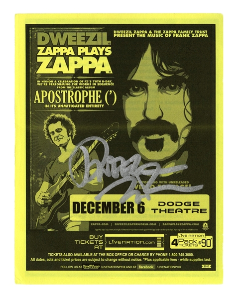 Dweezil Zappa 2006 Autographed Handbill for Zappa Plays Zappa In Phoenix
