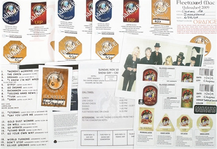 Fleetwood Mac 2009 – 2019 Calgary Local Crew Shirts, Set List & Ephemera Lot