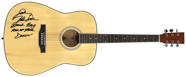 Mike Love "Darlin" Lyric Inscription & Signed Acoustic Guitar w COA