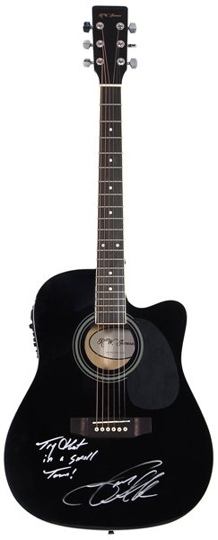 Jason Aldean "Try That In a Small Town" Handwritten Lyric & Signed Acoustic Guitar w COA