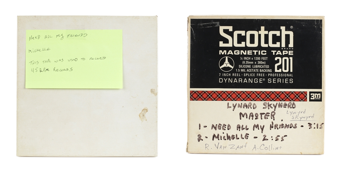 Lynyrd Skynyrd 1969 Lot of 2 Shade Tree Records 1/4-Inch Master Reels of "Need All My Friends" & "Michelle"