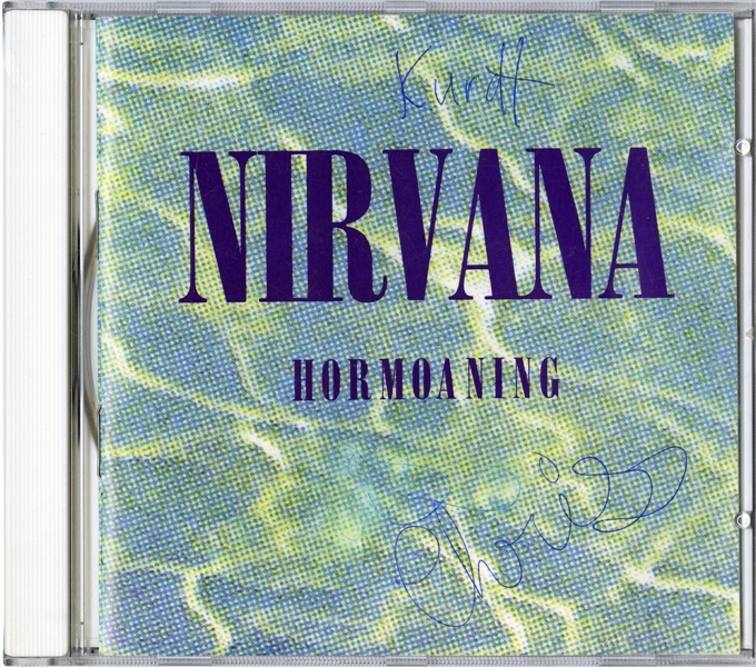 Nirvana 1992 Hormoaning Japan unofficial CDEP autographed by Kurt Cobain and Chris Novoselic w/COA