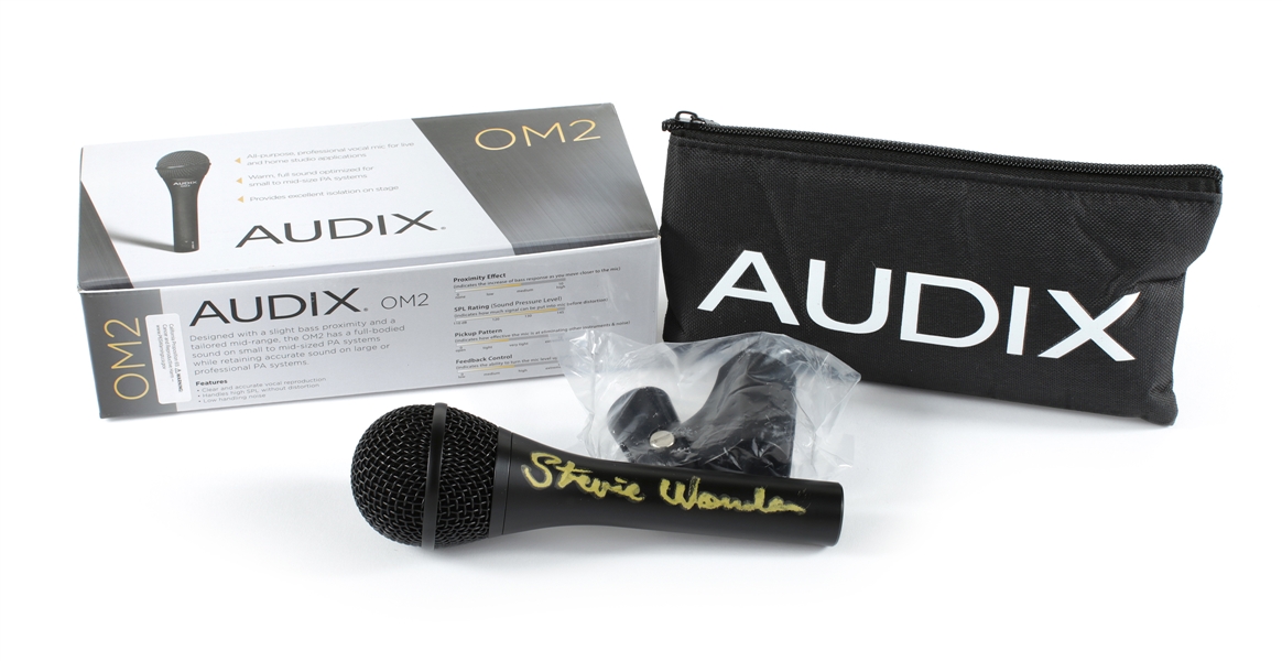 Stevie Wonder 2000s Autographed Audix OM2 Vocal Microphone
