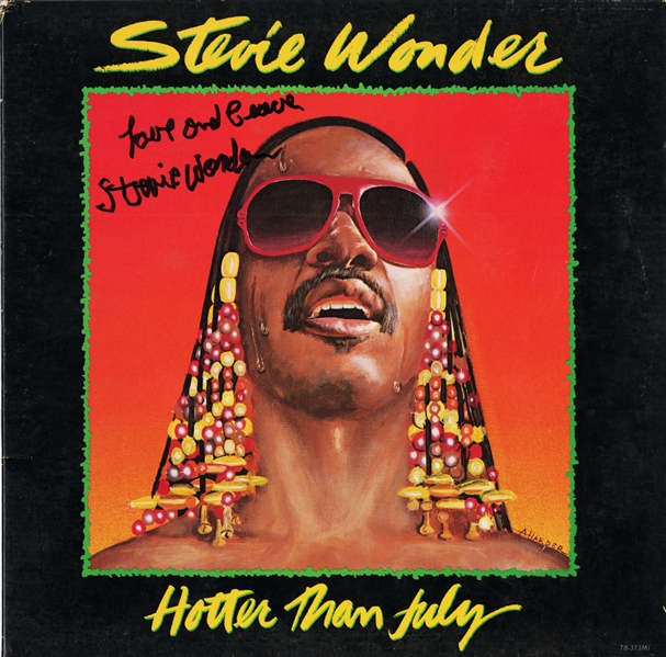 Stevie Wonder 1980 Hotter Than July Autographed & Dedicated LP