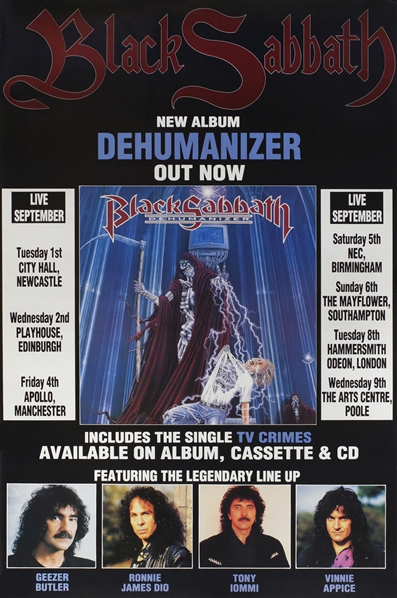 Black Sabbath 1990 Dehumanizer U.K. Tour Promotional Poster