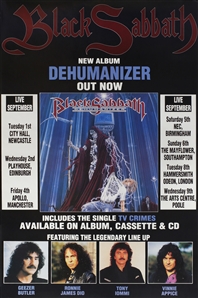 Black Sabbath 1990 Dehumanizer U.K. Tour Promotional Poster