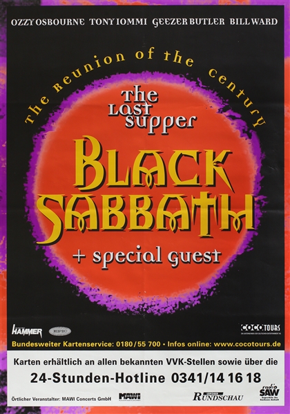 Black Sabbath 1999 Reunion Concert Stuttgart Germany Concert Poster