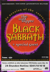 Black Sabbath 1999 Reunion Concert Stuttgart Germany Concert Poster