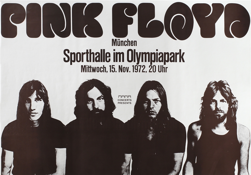 Pink Floyd 1972 Original Munich Germany Concert Poster With Misprinted Location