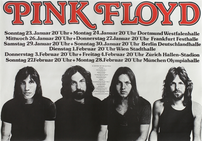 Pink Floyd 1977 Original German Multi-Date Animals Tour Concert Poster