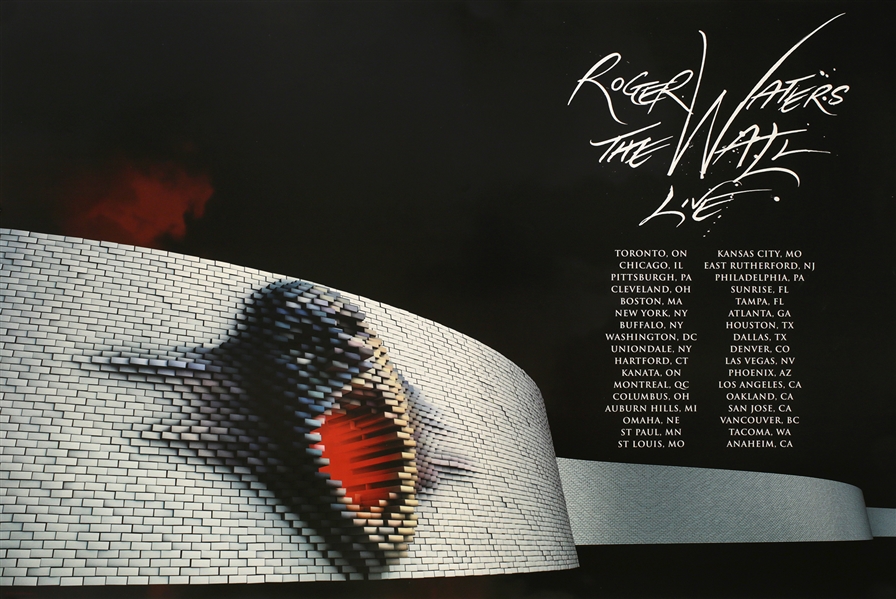 Roger Waters Pink Floyd 2010 The Wall Canada and U.S. Tour Poster