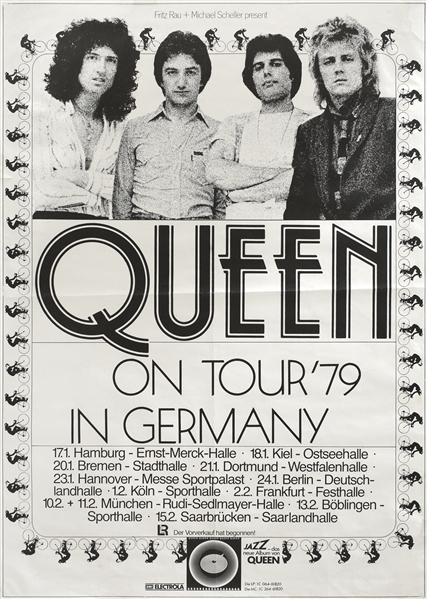 Queen 1979 On Tour 79 In Germany Multi-Date Concert Poster