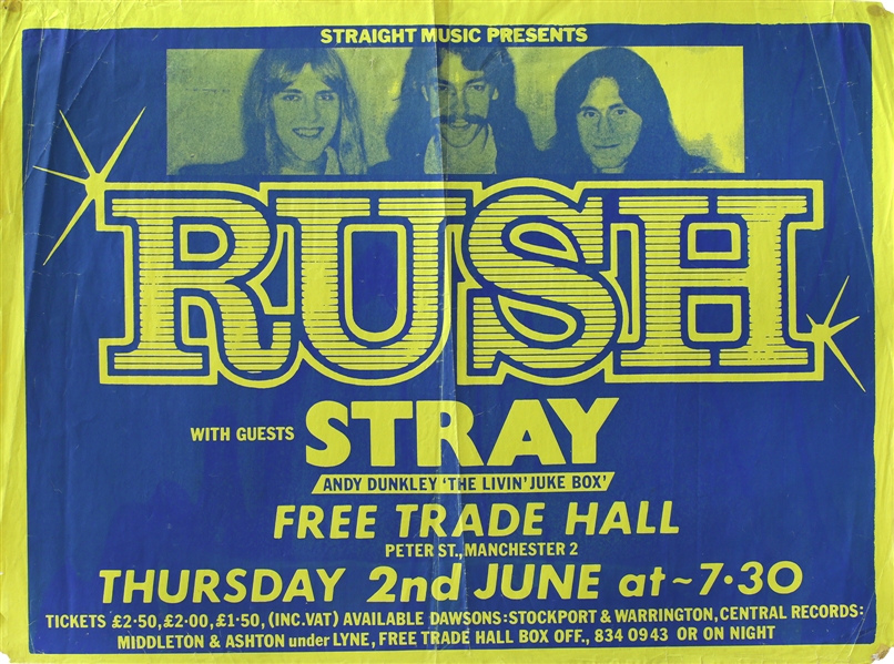 Rush 1977 Manchester U.K. Concert Poster