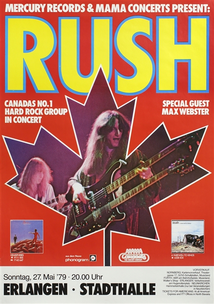 Rush 1979 Erlangen Germany Concert Poster