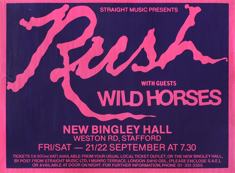 Rush 1979 Stafford U.K. Concert Poster