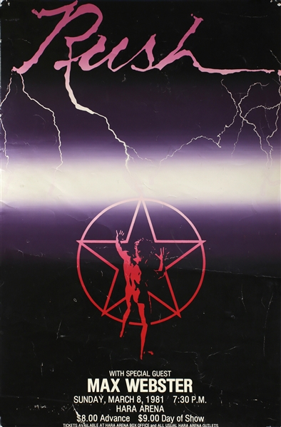 Rush 1981 Moving Pictures Dayton Ohio Concert Poster