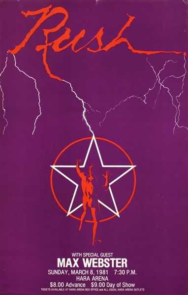 Rush 1981 Moving Pictures Dayton Ohio Concert Poster Alternate Version