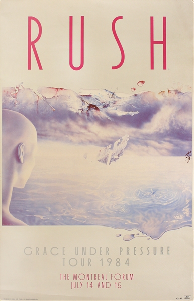 Rush 1984 Grace Under Pressure Montreal Concert Poster