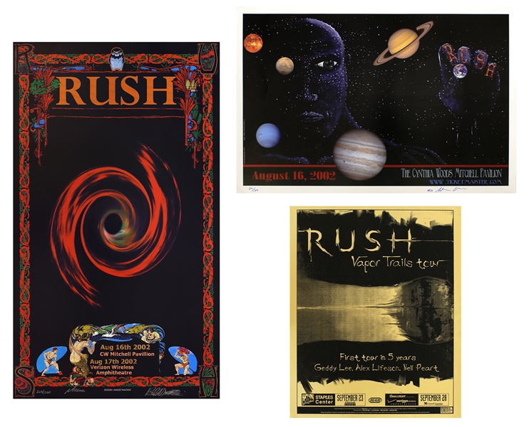 Rush 2002 Lot of 3 Vapor Trails Tour Posters