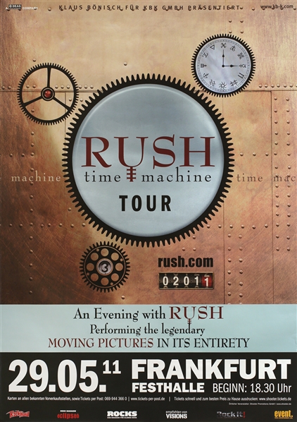 Rush 2011 Time Machine Tour Frankfurt Germany Concert Poster