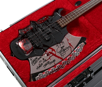KISS 2019 Gene Simmons Bossier City, Louisiana Stage Played & Signed 'Bloody' Axe Bass w COA