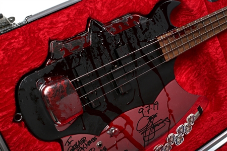 KISS 2019 Gene Simmons Bossier City, Louisiana Stage Played & Signed 'Bloody' Axe Bass w COA