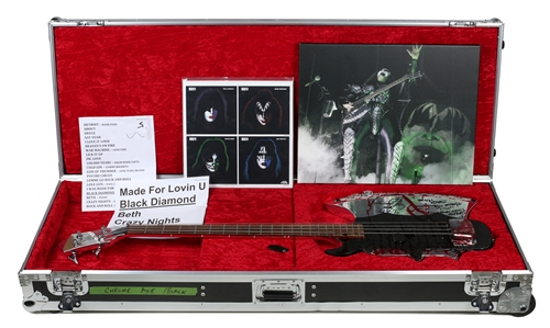 KISS 2019 Gene Simmons Bossier City, Louisiana Stage Played & Signed 'Bloody' Axe Bass w COA