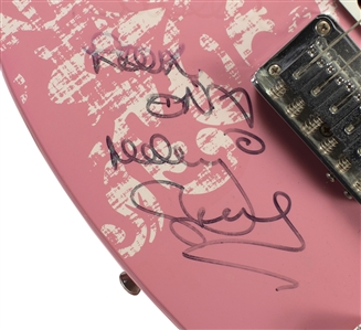 Taylor Swift + Miley Cyrus 2009 Autographed Pink First Act Guitar w COA